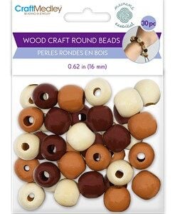 Large Wooden Beads - (30 in bag)
